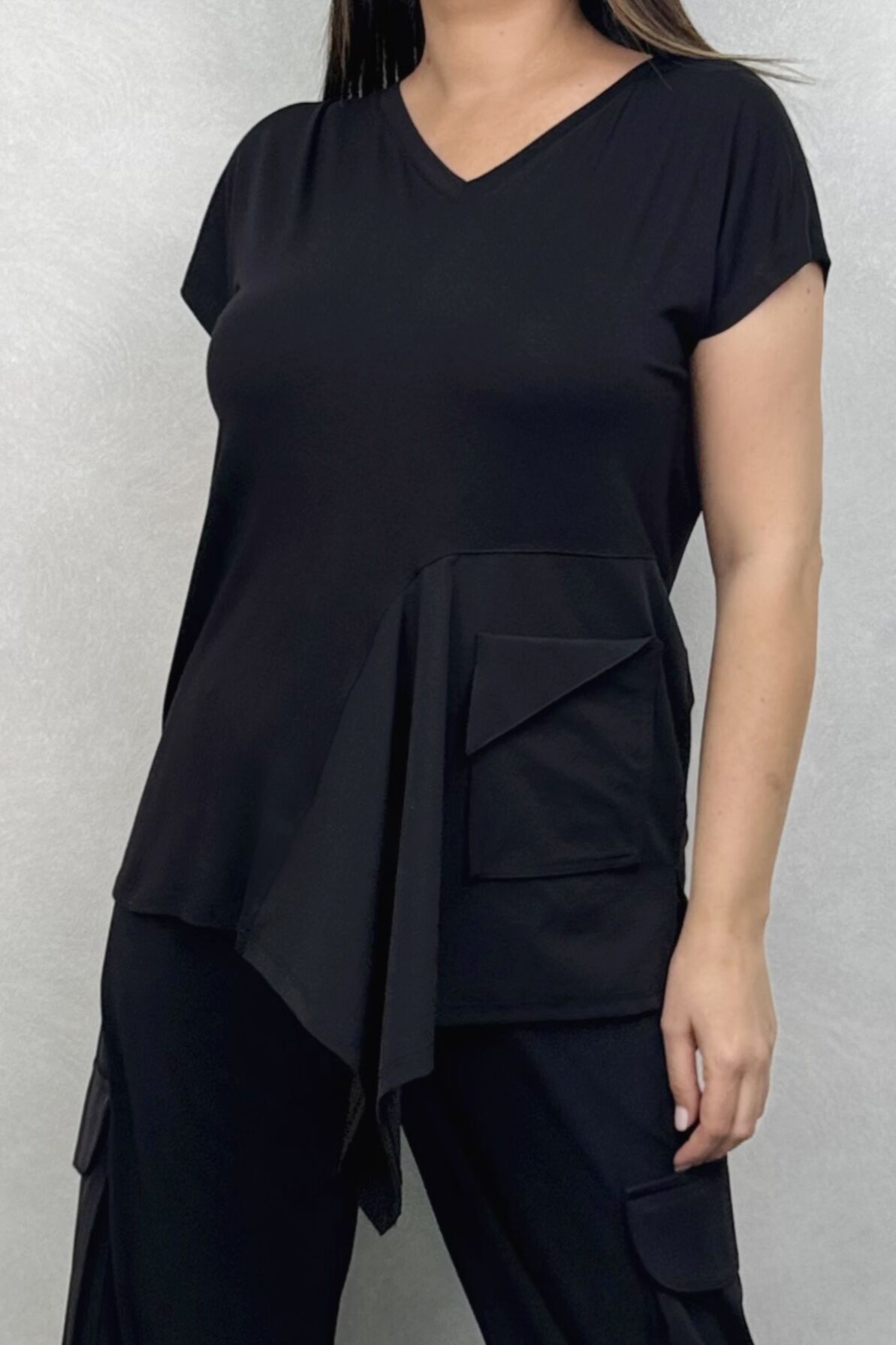 Lamante Rou Tasarım Bluz - Siyah