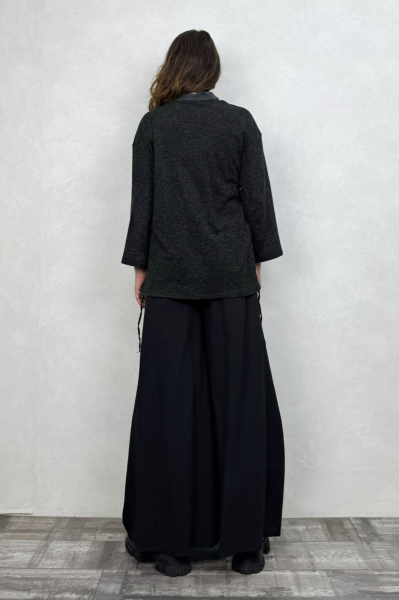 Lamante Vega Kimono Kapamalı Triko Bluz - Siyah
