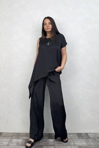 Lamante Alesia Tasarım Bluz - Siyah