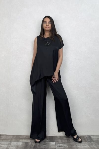 Lamante Alesia Tasarım Bluz - Siyah