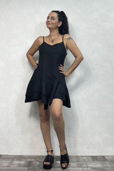 Arya Keten Elbise -  Siyah