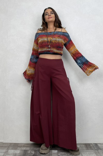 Midas Geniş Paça Pantolon - Bordo