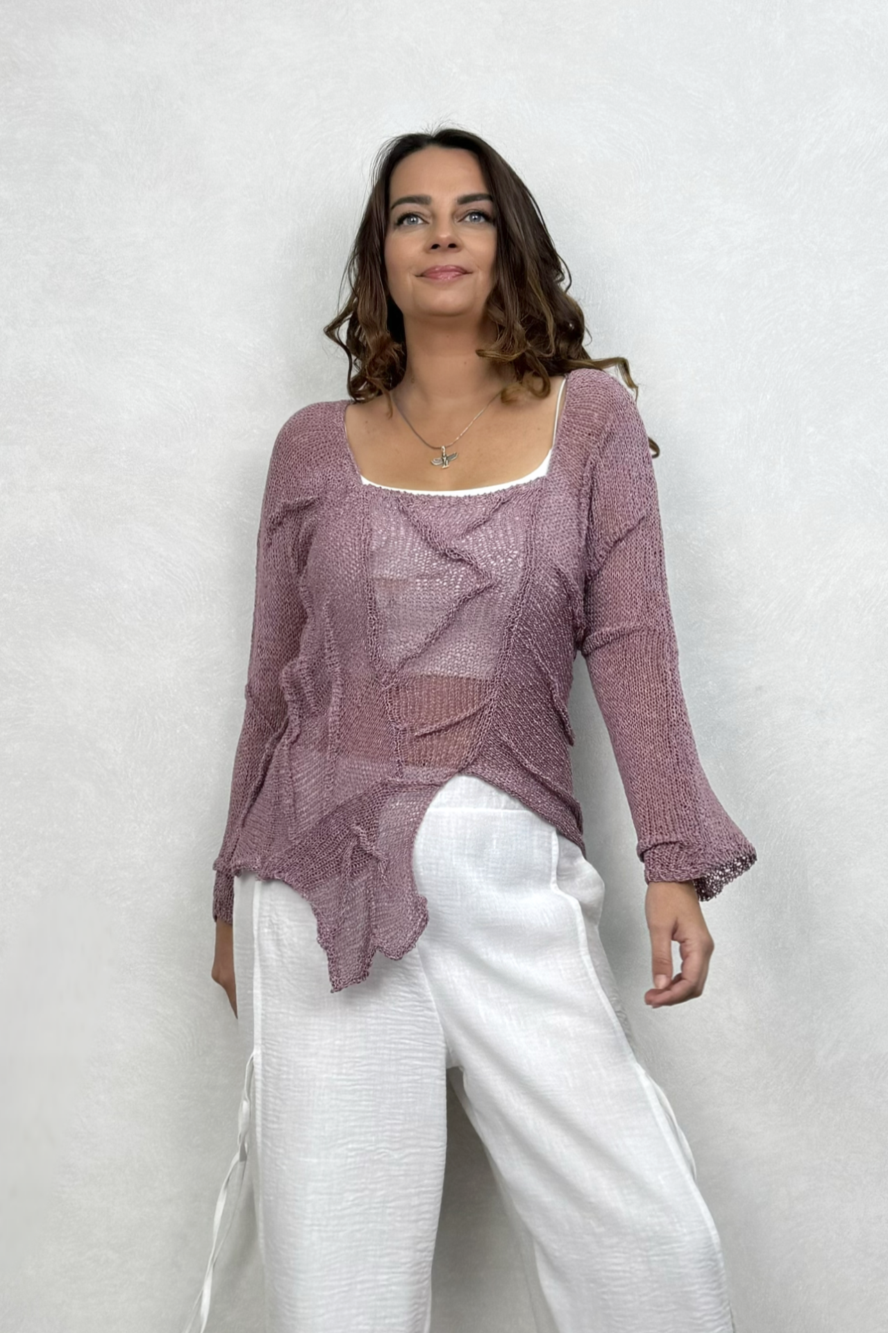 Pera Dikiş Detaylı Merserize Bluz - Gül Kurusu