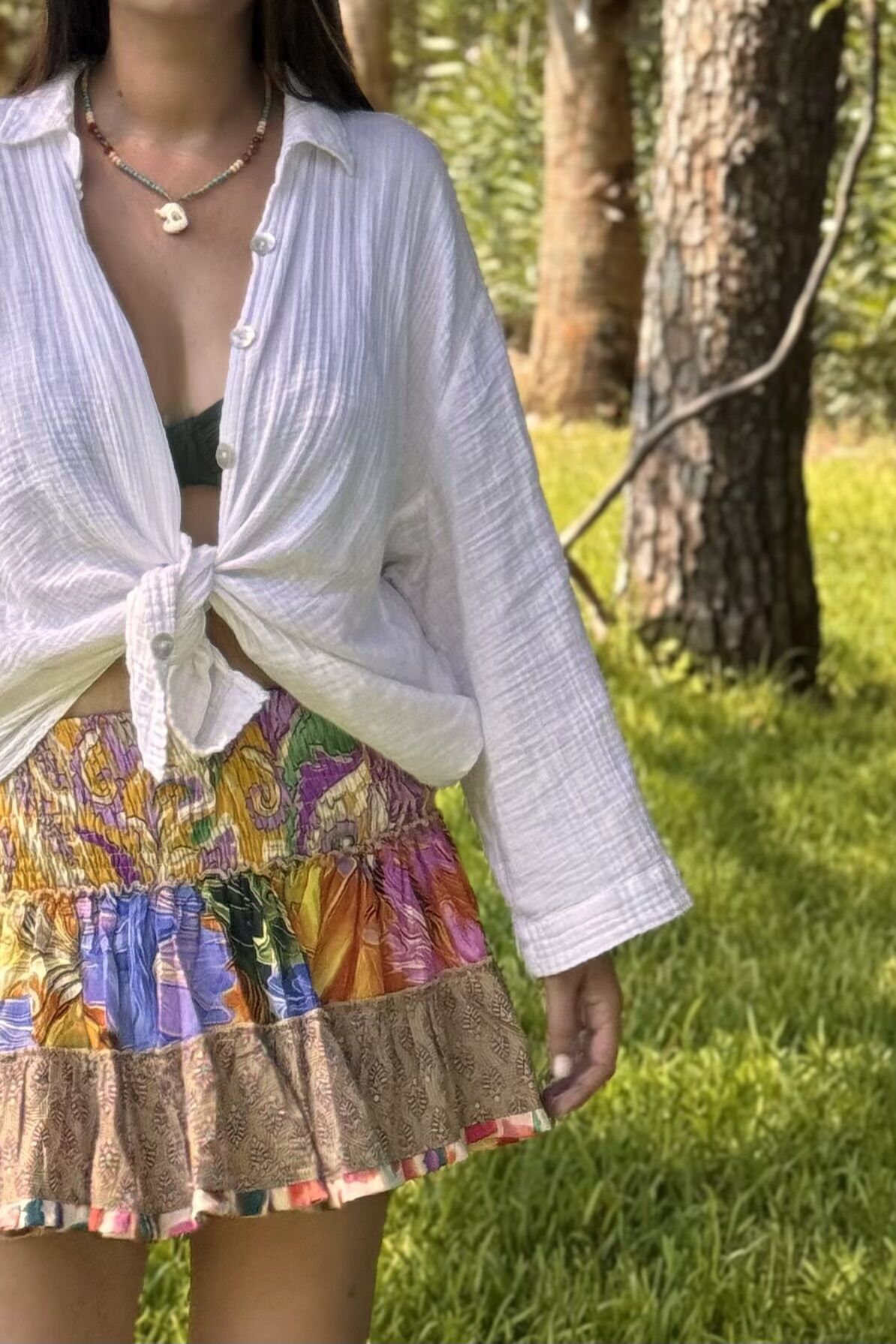 Gypsy Patch Mini İpek Etek- Tres