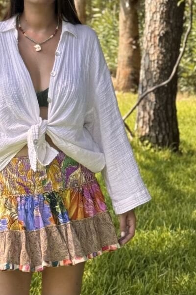 Gypsy Patch Mini İpek Etek- Tres