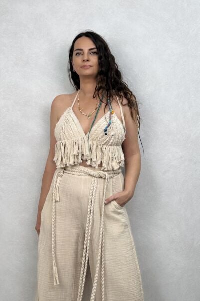 Babil Tasarım Crop - Bej