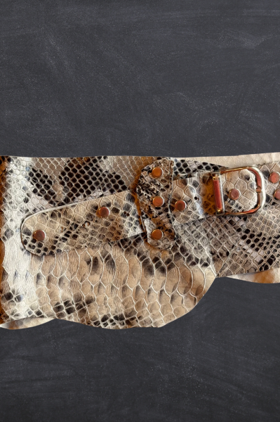 El Yapımı Dokulu Deri Kemer - Gri Siyah 68