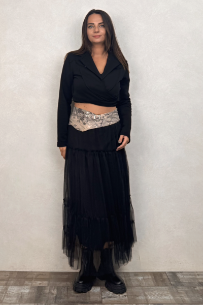 El Yapımı Dokulu Deri Kemer - Gri Siyah 68