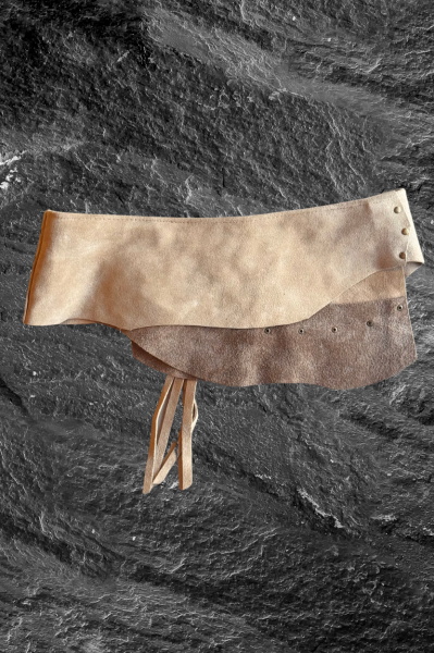 Taş Tokalı Süet Deri Kemer - Kum Beji 1