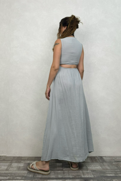 Asteria Müslin Elbise Light Grey - Açık Gri