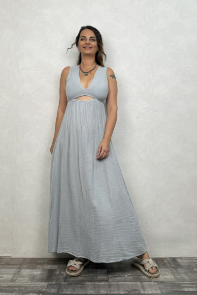 Asteria Müslin Elbise Light Grey - Açık Gri