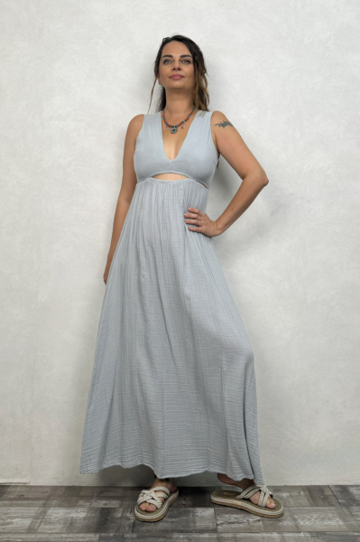 Asteria Müslin Elbise Light Grey - Açık Gri