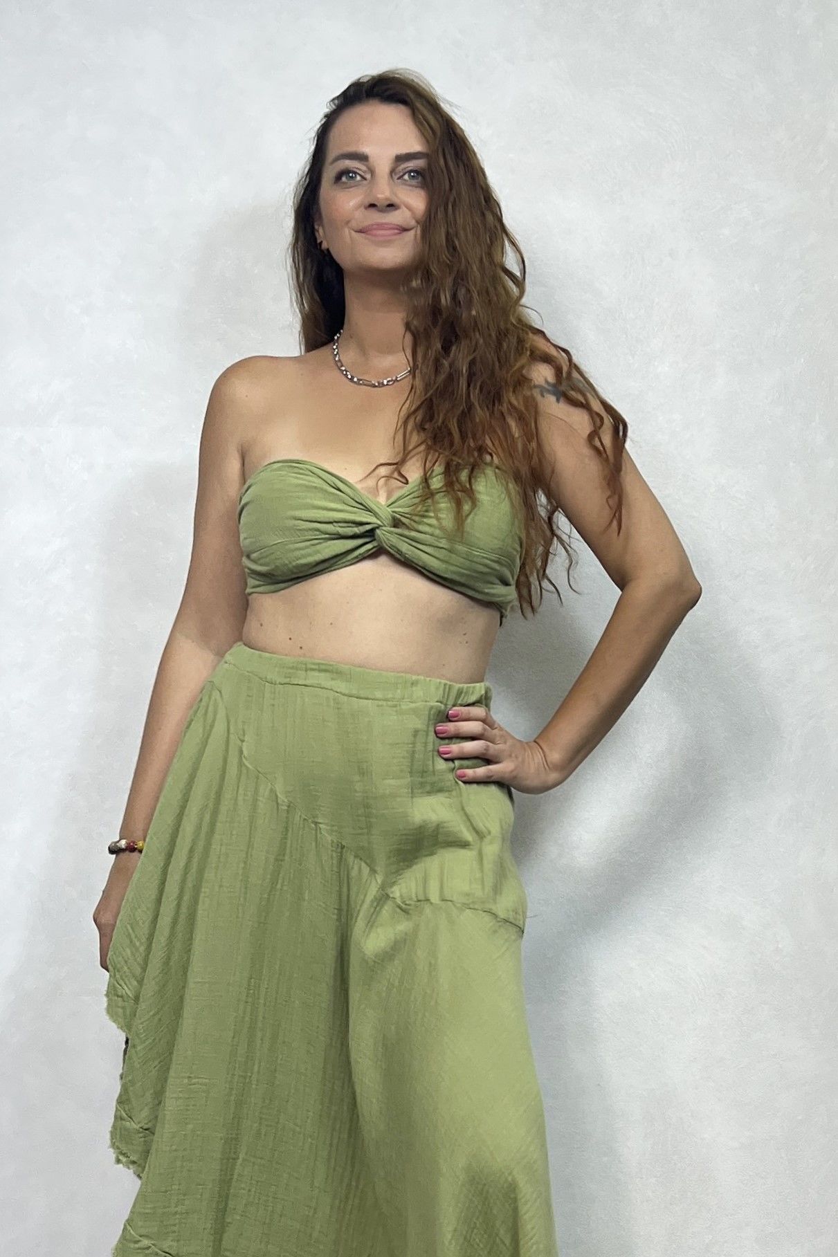Via Crop Sage Green- Yeşil