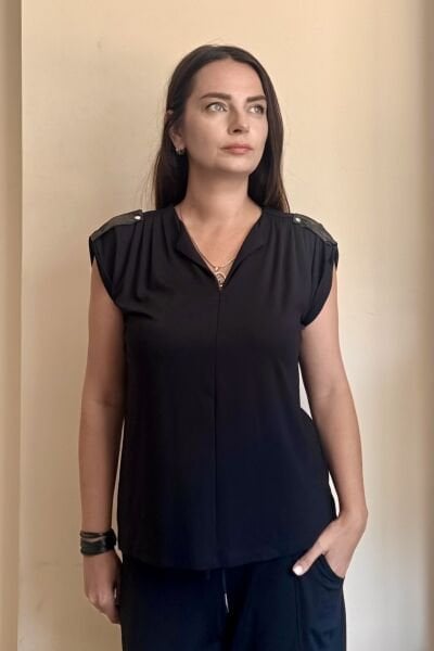Lamante Mayotte Omuz Detaylı Bluz - Siyah