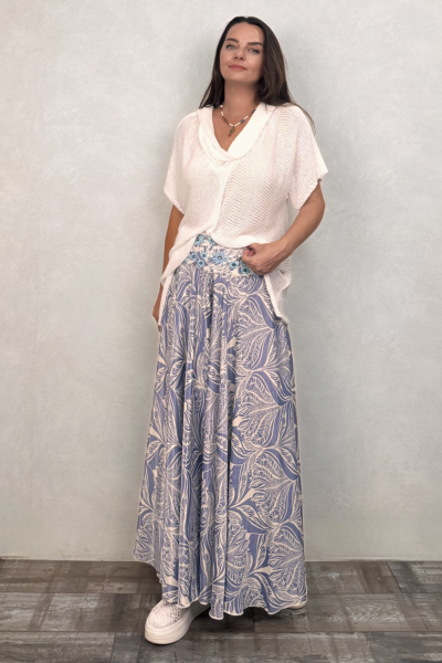 İpek Pantolon Etek - Mavi Gri