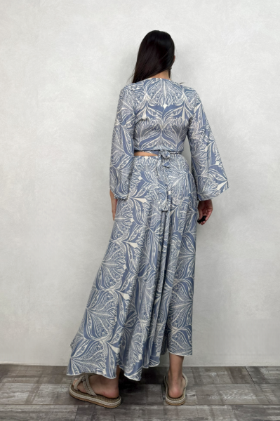 İpek Pantolon Etek - Mavi Gri