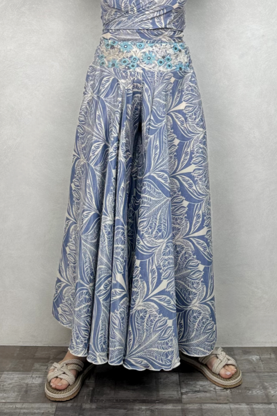 İpek Pantolon Etek - Mavi Gri