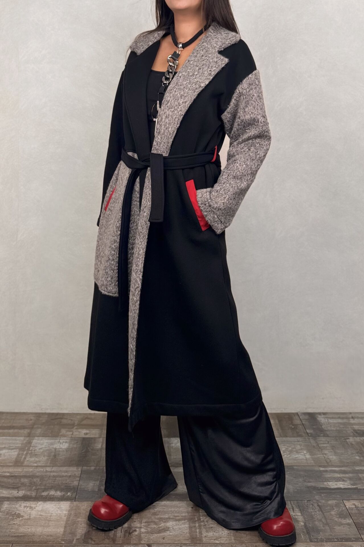 Lamante Agnello Uzun Ceket  - Antrasit