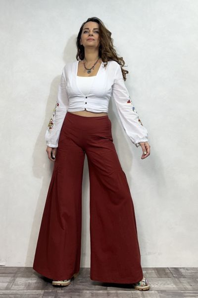 Moly Nakışlı Crop Gömlek- Beyaz