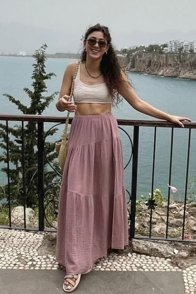 Dione Müslin Etek Wood Rose - Yaban Gülü