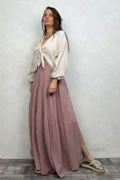 Dione Müslin Etek Wood Rose - Yaban Gülü
