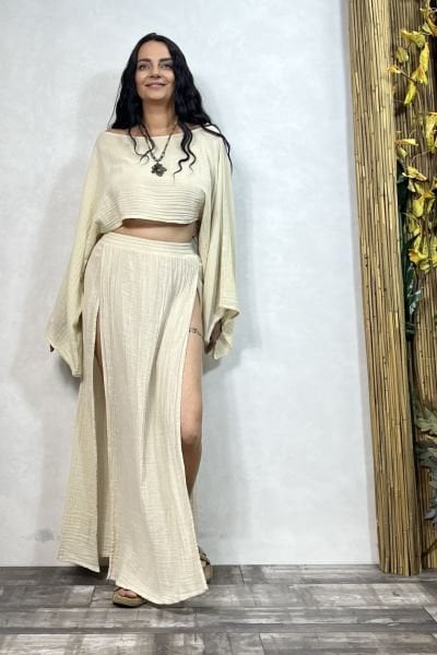 Bia Müslin Etek Beige  - Bej