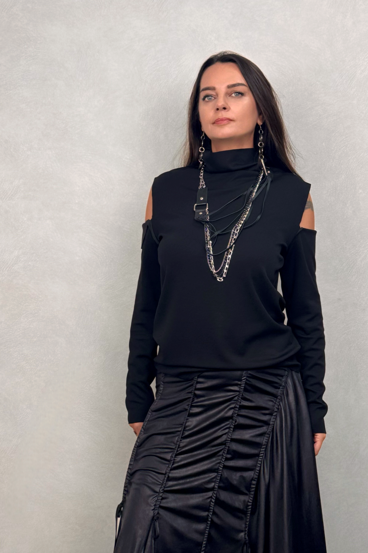 Lamante Omuz Dekolteli Bluz - Siyah