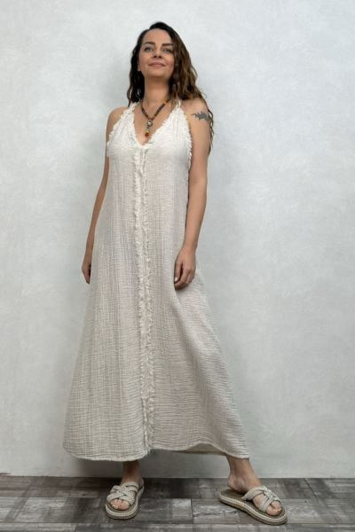 Arges Hemp Elbise - Bej