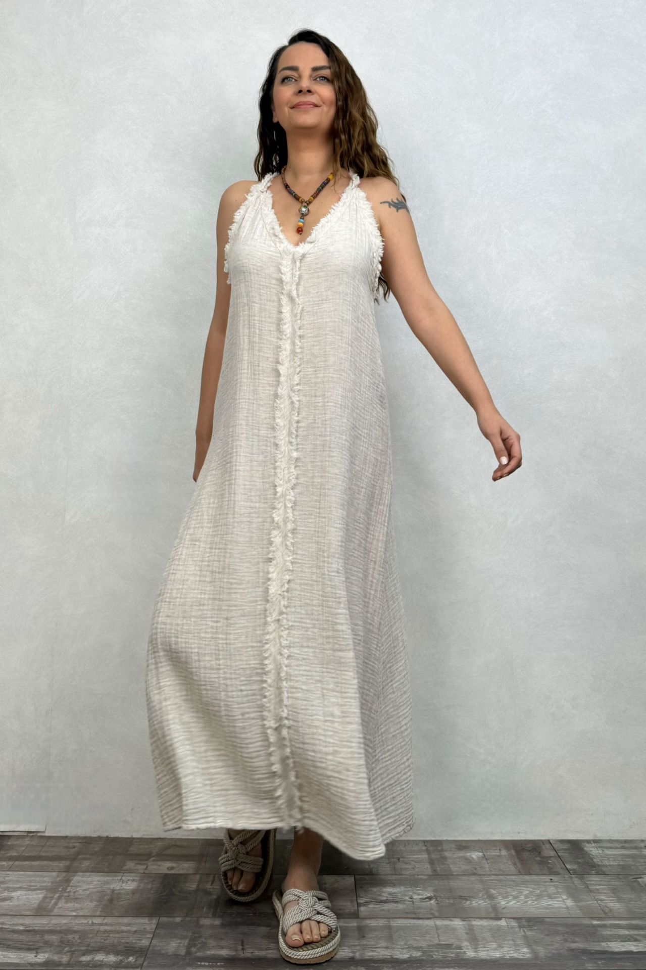 Arges Hemp Elbise - Bej