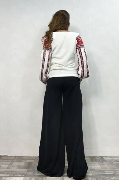Yama Detaylı Gabardin Pantolon - Siyah