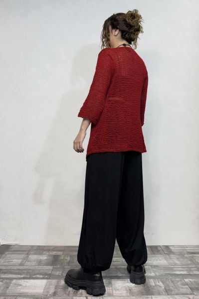 Merserize Kısa Hırka - Kırmızı