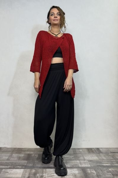 Merserize Kısa Hırka - Kırmızı