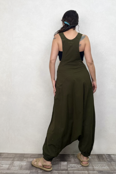 Nepal Şalvarlı Tulum - Haki yeşil