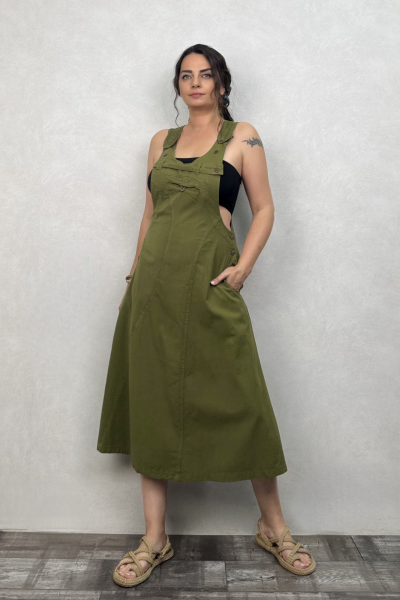 Nepal Salopet Elbise - Yeşil