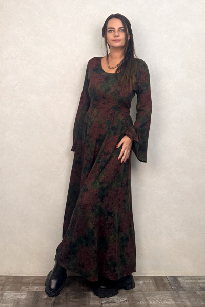 Belden Bağlamalı İspanyol Elbise - Nefti