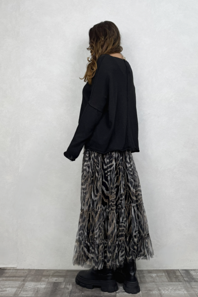 Uzun Tül Etek - Zebra