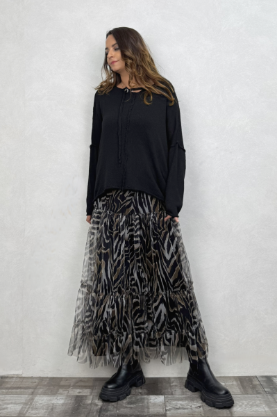 Uzun Tül Etek - Zebra