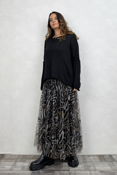 Uzun Tül Etek - Zebra