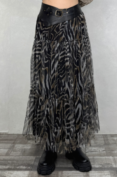 Uzun Tül Etek - Zebra