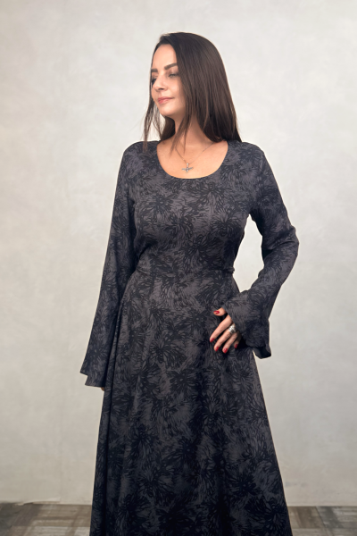 Belden Bağlamalı İspanyol Elbise - Antrasit