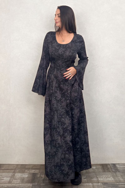 Belden Bağlamalı İspanyol Elbise - Antrasit