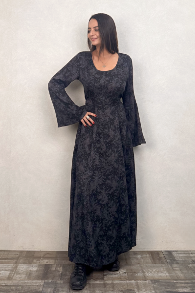 Belden Bağlamalı İspanyol Elbise - Antrasit