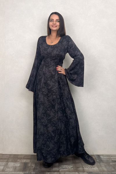 Belden Bağlamalı İspanyol Elbise - Antrasit