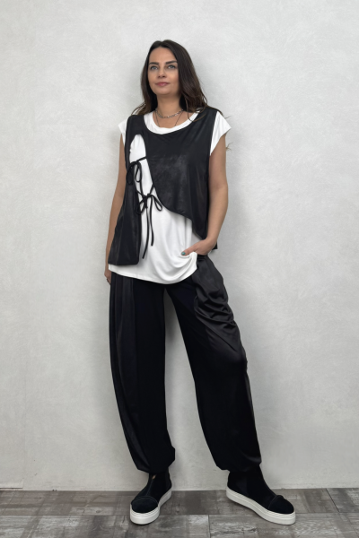 Lamante Yelekli İkili Bluz - Beyaz