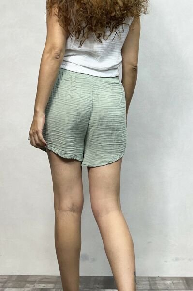 Müslin Şort - Mint Yeşil