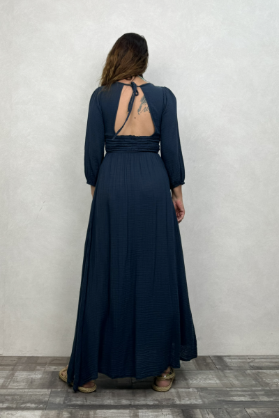 Metis Müslin Elbise Midnight Navy - Petrol