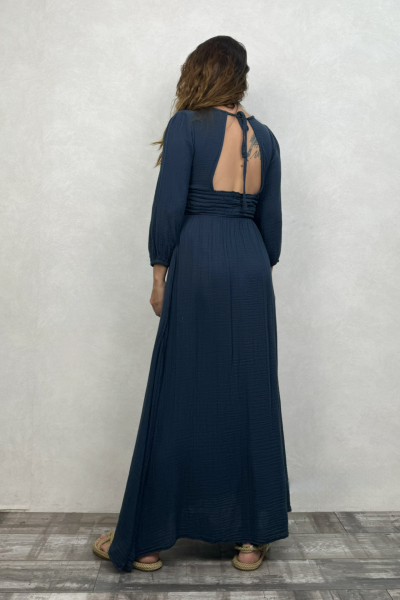 Metis Müslin Elbise Midnight Navy - Petrol