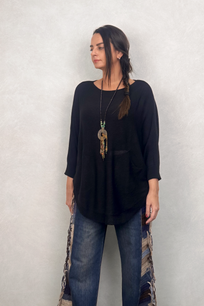 Salaş Triko Tunik - Siyah