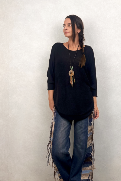 Salaş Triko Tunik - Siyah