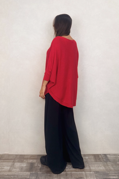 Salaş Triko Tunik - Kırmızı